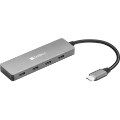 Sandberg 136-41 хаб-разветвитель USB 3.2 Gen 1 (3.1 Gen 1) Type-C 10000 Мбит/с Серый