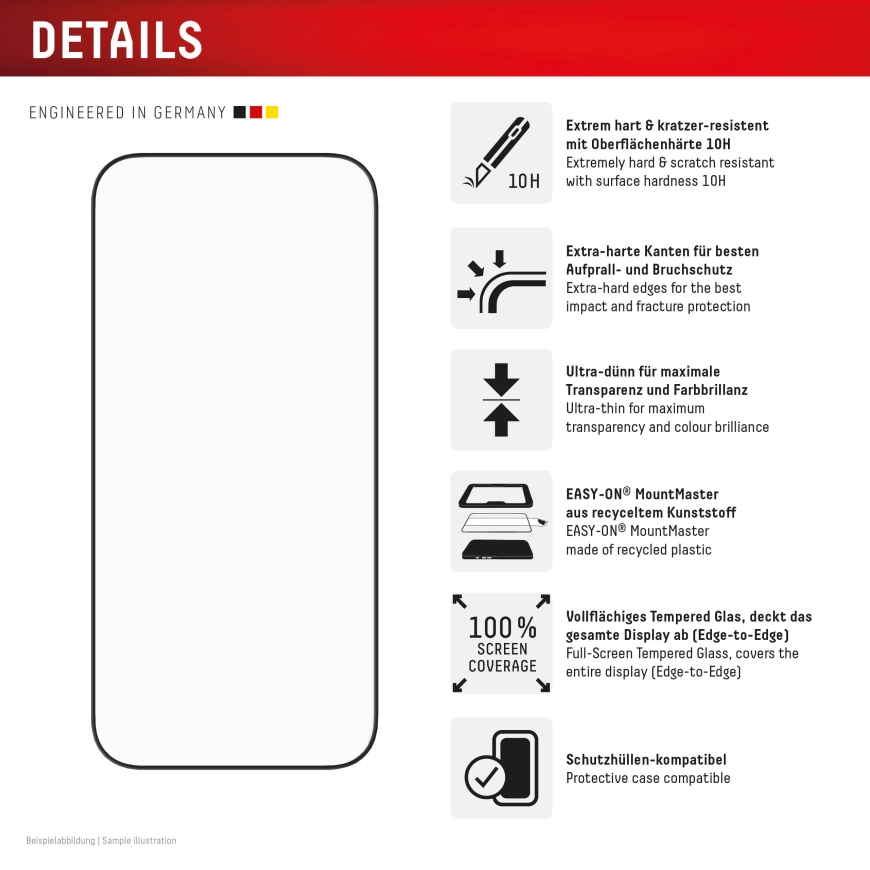 Displex 02313 Mobiiltelefon ekraani- või seljakaitse Selge ekraanikaitse Apple 1 tk – 2