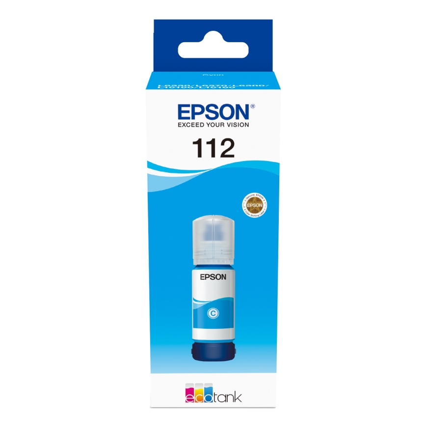 Epson 112 EcoTank Pigment Cyan ink bottle