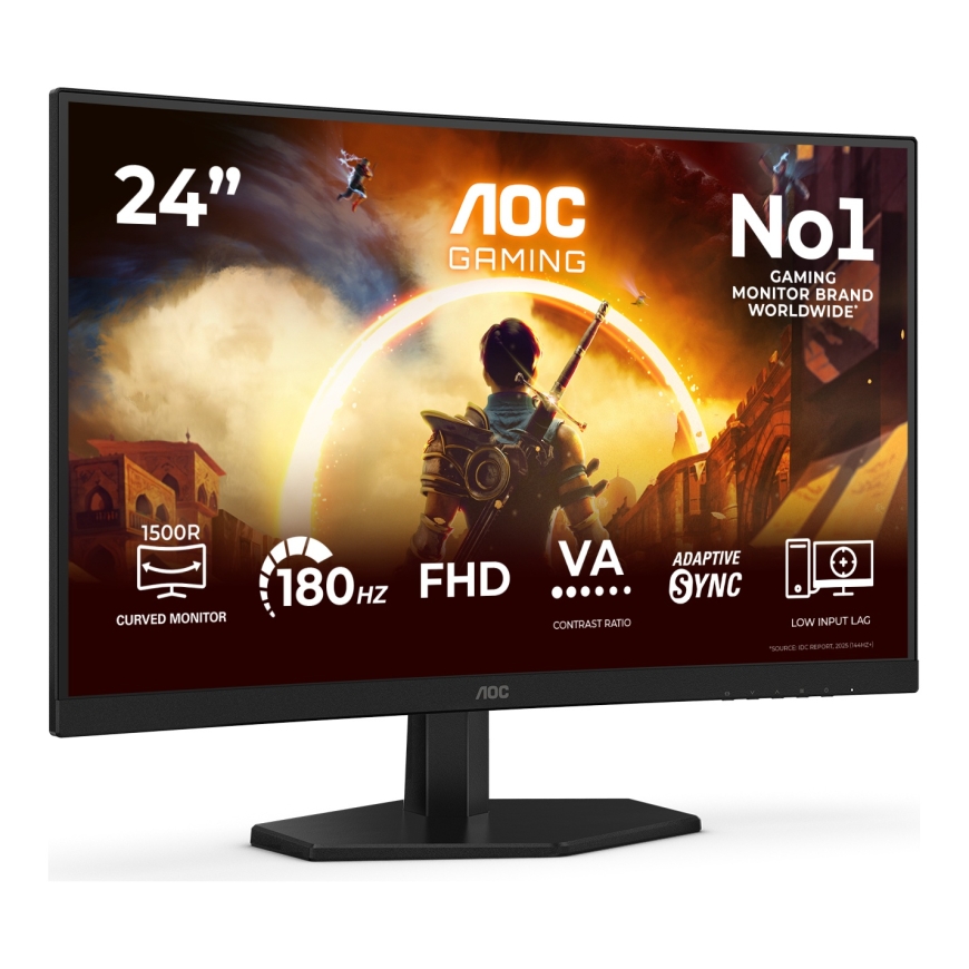 AOC G4 23.6" VA FHD 180Hz computer monitor 59.9 cm (23.6") 1920 x 1080 pixels Full HD LCD Black, Red – 2