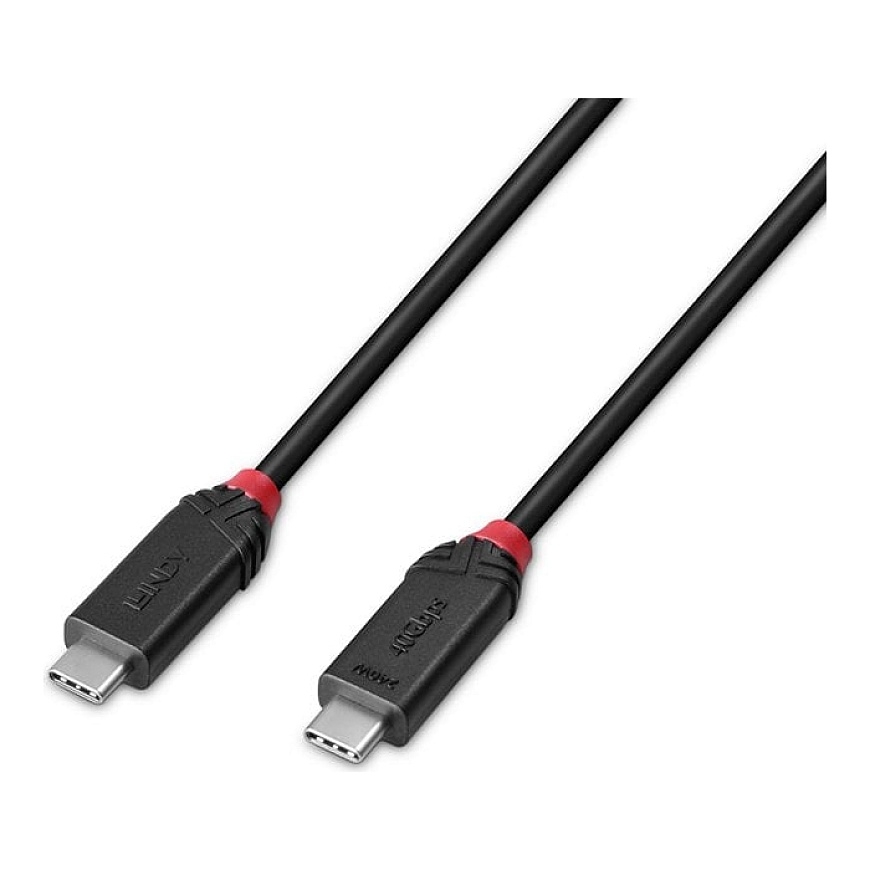 Lindy 37001 USB-kaapeli USB4 Gen 3x2 1 m USB C 40 Gbit/s 240 W Musta – 5