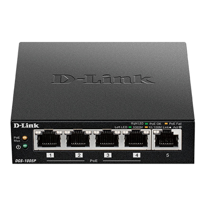 D-Link 5-Port Desktop Gigabit PoE+ Switch – 3
