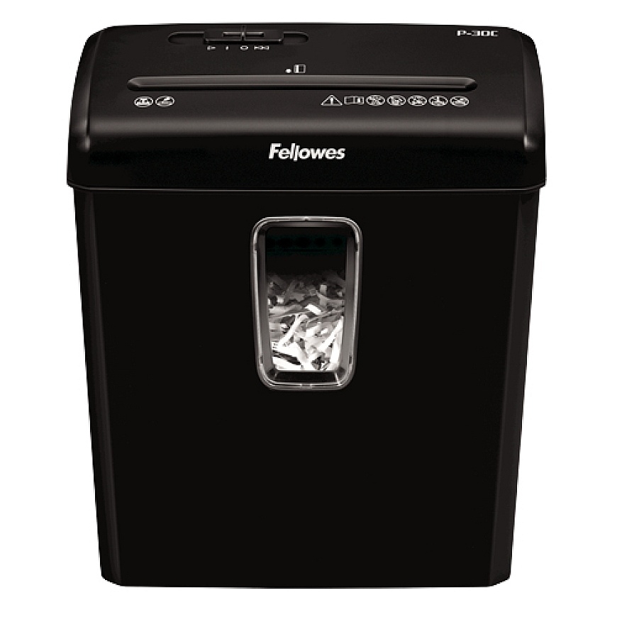 Fellowes Powershred P-30C papīra smalcinātājs Krusteniskā smalcināšana 22 cm Melns