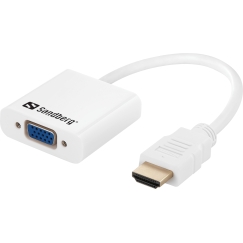 Sandberg 508-77 video kabeļu aksesuārs 0 m HDMI Type A (Standard) VGA (D-Sub) + 3.5mm Balts