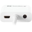 Sandberg 508-77 videokaabliadapter 0 m HDMI tüüp A (Standard) VGA (D-Sub) + 3.5mm Valge