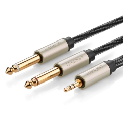 Ugreen 10613 audiokaapeli 1 m 2 x 6.35mm 3.5mm Musta