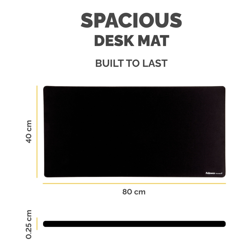 Fellowes Computer Desk Mat with Non-Slip Base Breyta Desk Mat with Antibacterial Protection Black – 2