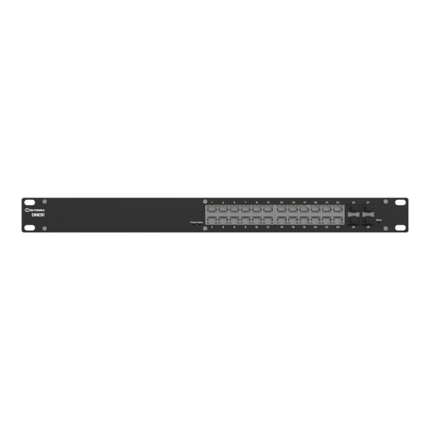 SWM281 L2+ valdomas jungiklis, 19"" rėmas, 24xGbE, 4xSFP