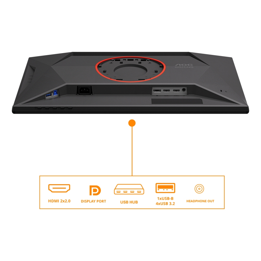 AOC G4 25G4KUR монитор для ПК 62,2 cm (24.5") 1920 x 1080 пикселей Full HD LED Черный, Красный – 4