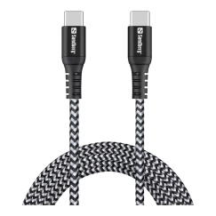 Sandberg 441-67 USB-kaapeli USB 2.0 200 m USB C 100 W Musta, Valkoinen