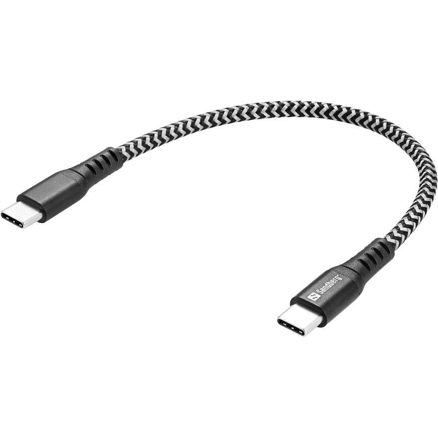 Sandberg 441-66 USB kabelis USB 2.0 0 m USB C 100 W Juoda, Balta