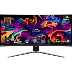 MSI MAG 341CQP QD-OLED monitori 86,4 cm (34") 3440 x 1440 pikseļi UltraWide Quad HD Melns
