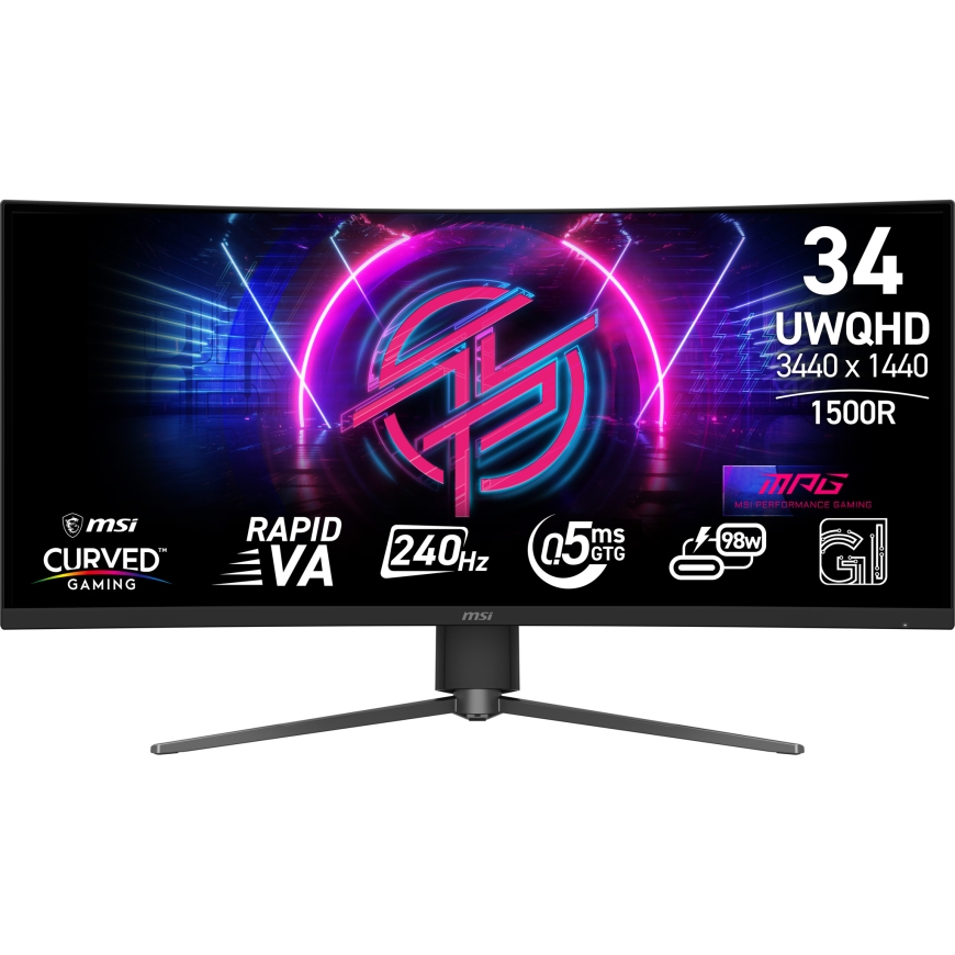 MSI MPG 346CQRF X24 PC lamekuvar 86,4 cm (34") 3440 x 1440 pikslit UltraWide Quad HD Must