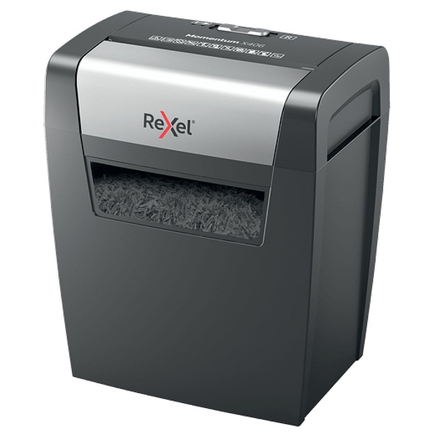 Rexel Momentum X406 papīra smalcinātājs Smalcināšana daļiņās 70 dB Zils, Pelēks – 2
