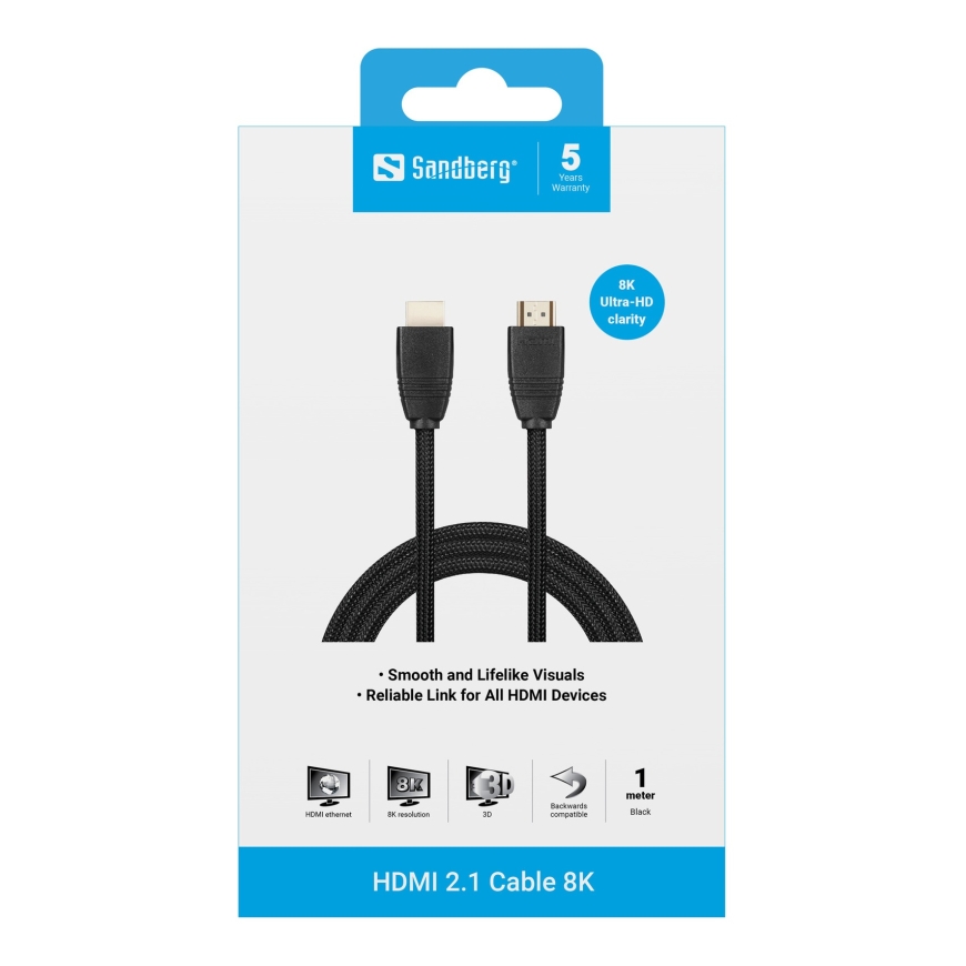 Sandberg 509-13 HDMI kabelis 100 m HDMI Type A (Standard) Melns – 2