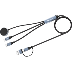 Sandberg 441-69 USB кабель 0 m USB A/USB C 2 x USB-C/MagSafe 100 W Черный