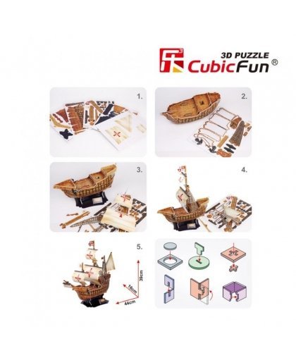 CubicFun 3D puzzle ship Santa Maria – 8