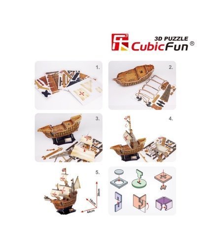 CubicFun 3D dėlionė Laivas „Santa Maria" – 12