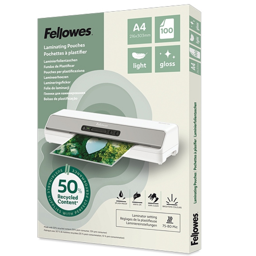 Fellowes 100142987 laminēšanas kabata 100 pcs