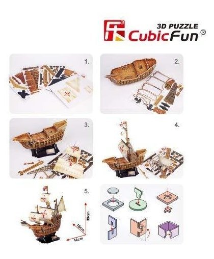 CubicFun 3D dėlionė Laivas „Santa Maria" – 25