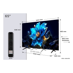 TCL P7K 65P7K tv 165,1 cm (65") 4K Ultra HD Älytelevisio Wi-Fi Metallinen 450 cd/m²