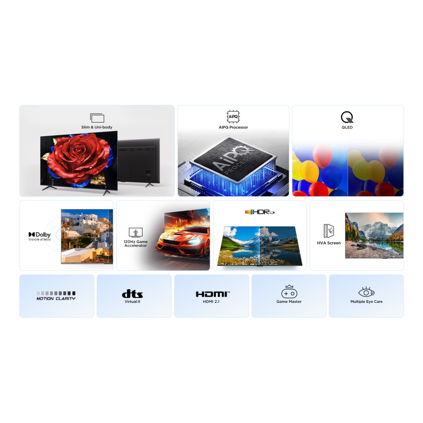 TCL P7K 65P7K teler 165,1 cm (65") 4K Ultra HD Nutiteleri funktsioon WiFi Metallik 450 cd/m² – 5