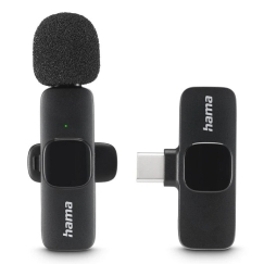 Hama Smart Wireless Juoda „Lavalier“ / „Lapel“ mikrofonas
