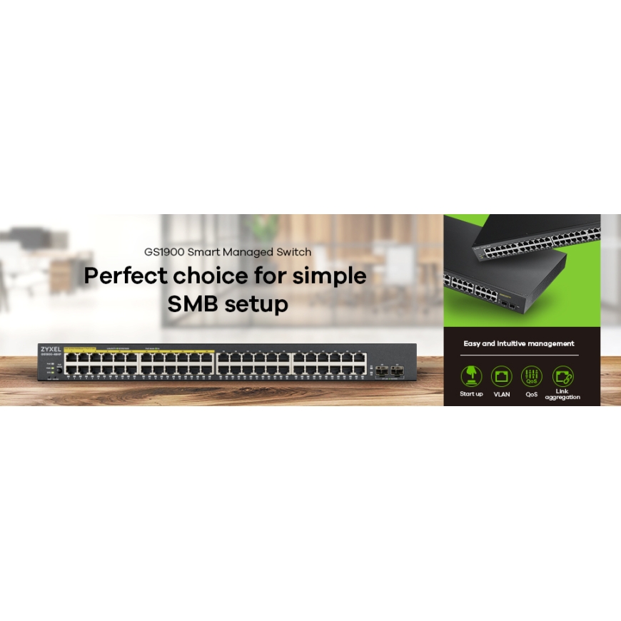 Zyxel GS1900-48HP Управляемый L2 Gigabit Ethernet (10/100/1000) Питание по Ethernet (PoE) Черный – 5