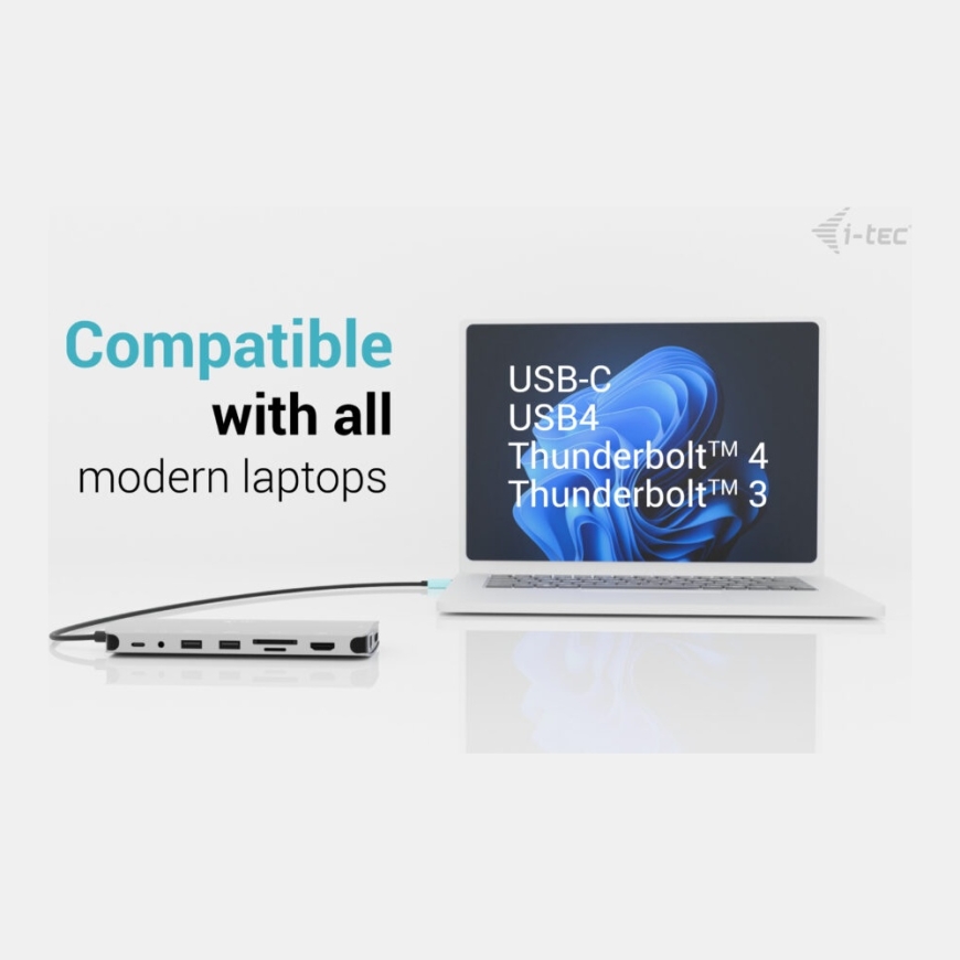 i-tec Metal USB-C Nano 3x Display Dock, 2x HDMI 1x USB-C video + Power Delivery 140W – 5