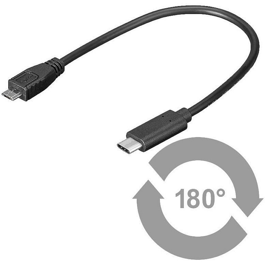 Microconnect USB3.1CAMB02 USB kabelis USB 2.0 0,2 m Micro-USB B USB C Juoda