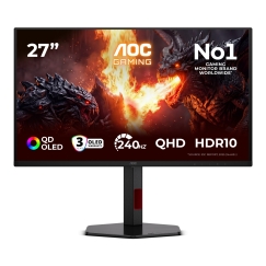 AOC G4 Q27G4ZDR kompiuterio monitorius 67,3 cm (26.5") 2560 x 1440 pikseliai Quad HD QD-OLED Juoda, Raudona