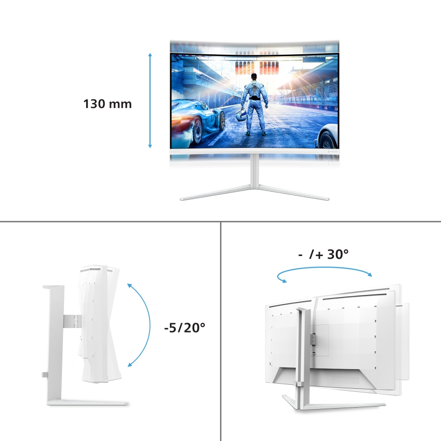 Philips Evnia 5000 32M2C5501/00 монитор для ПК 80 cm (31.5") 2560 x 1440 пикселей Quad HD ЖК Белый – 5