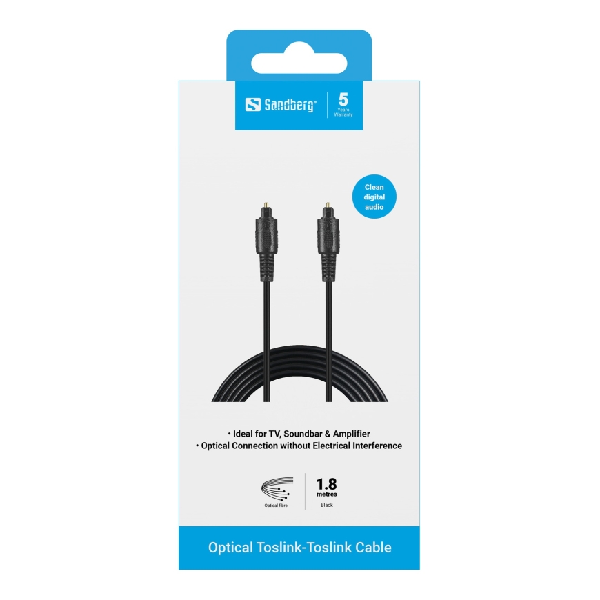 Sandberg 505-40 audio kabelis 180 m Toslink Melns – 2