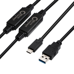 Microconnect USB3.1CA10AMP USB kabelis USB 3.2 Gen 1 (3.1 Gen 1) 10 m USB C USB A Melns