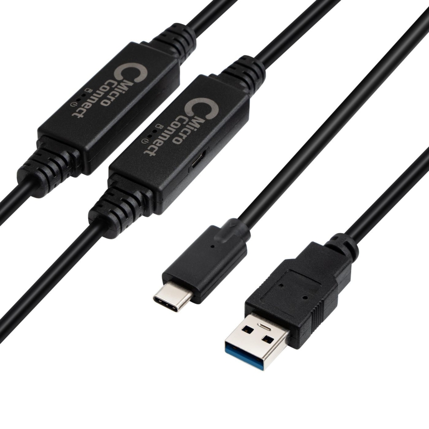 Microconnect USB3.1CA10AMP USB-kaabel USB 3.2 Gen 1 (3.1 Gen 1) 10 m USB C USB A Must
