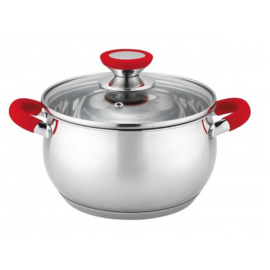 Pot with Lid Oliver Voltz 5V1210N26R, Ø26 cm / 7.7 L, Red Handle