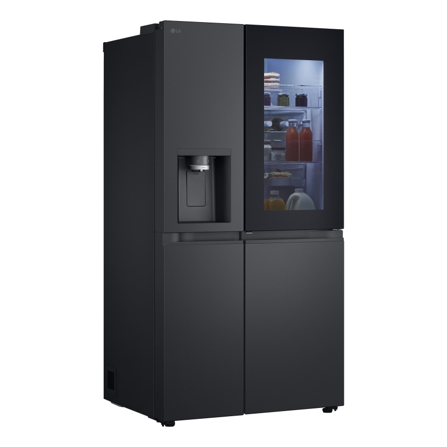LG InstaView GSXE90EVDD side by side ledusskapis Brīvi novietots 628 L Melns – 2