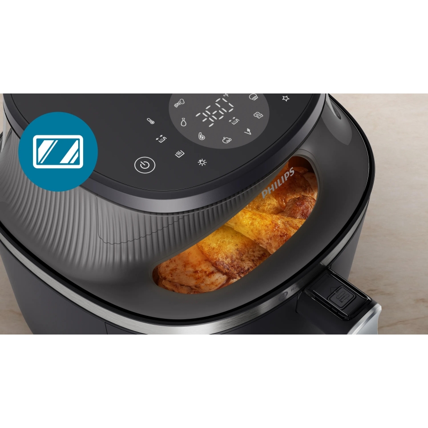 Philips 3000 series NA341/00 fryer Single 7.2 L Stand-alone 2000 W Hot air fryer Black, Silver – 4