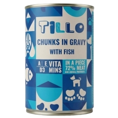 TILLO Gabali mērcē Zivs - mitra suņu barība - 415g