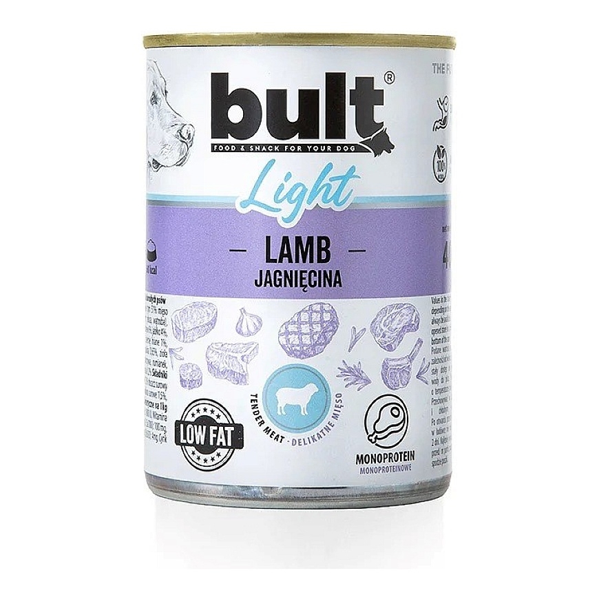 BULT Light Mono Lamb - wet dog food - 400g