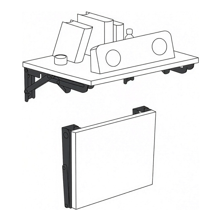 Maclean Folding Wall Shelf Bracket, min. 350 mm, max. 700 mm, max. 50 kg, 2 pieces, MC-196 – 5