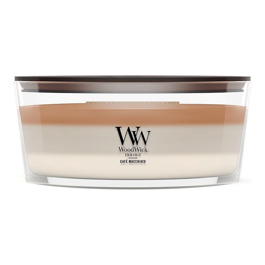 WoodWick Café Macchiato vahaküünal Ellipse Kohv Valge, Pruun 1 tk