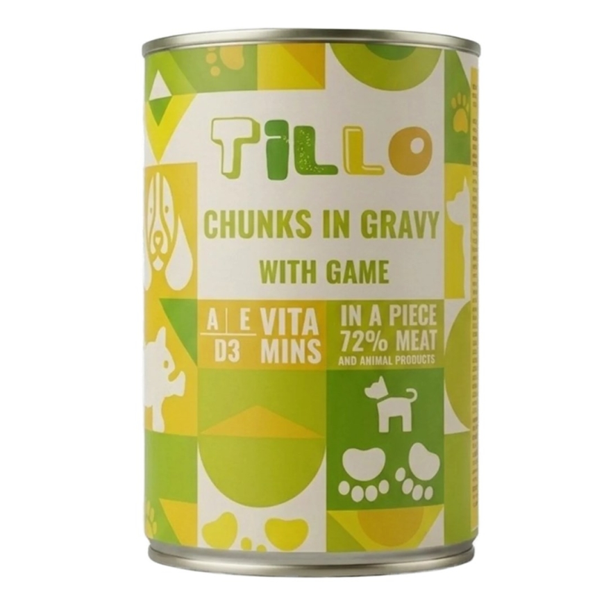 TILLO tükid kastmes mängu jaoks - märg koeratoit - 415g