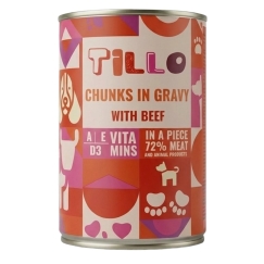 TILLO Chunks in Gravy Beef - wet dog food - 415g