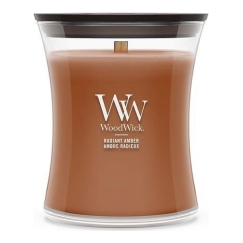 Свеча-царапка WoodWick Radiant Amber, цилиндрическая, коричневая, 1 шт.