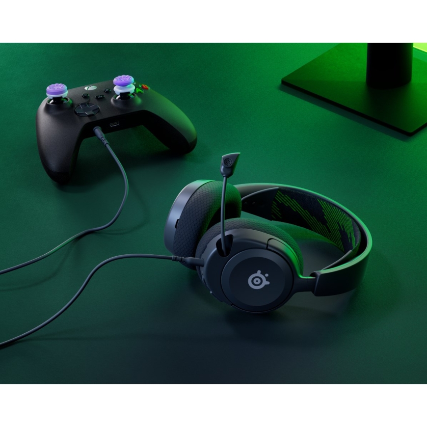 Steelseries ARCTIS NOVA 1X austiņas, vadu, galvas uzlika, spēlēm, melnas, zaļas – 5