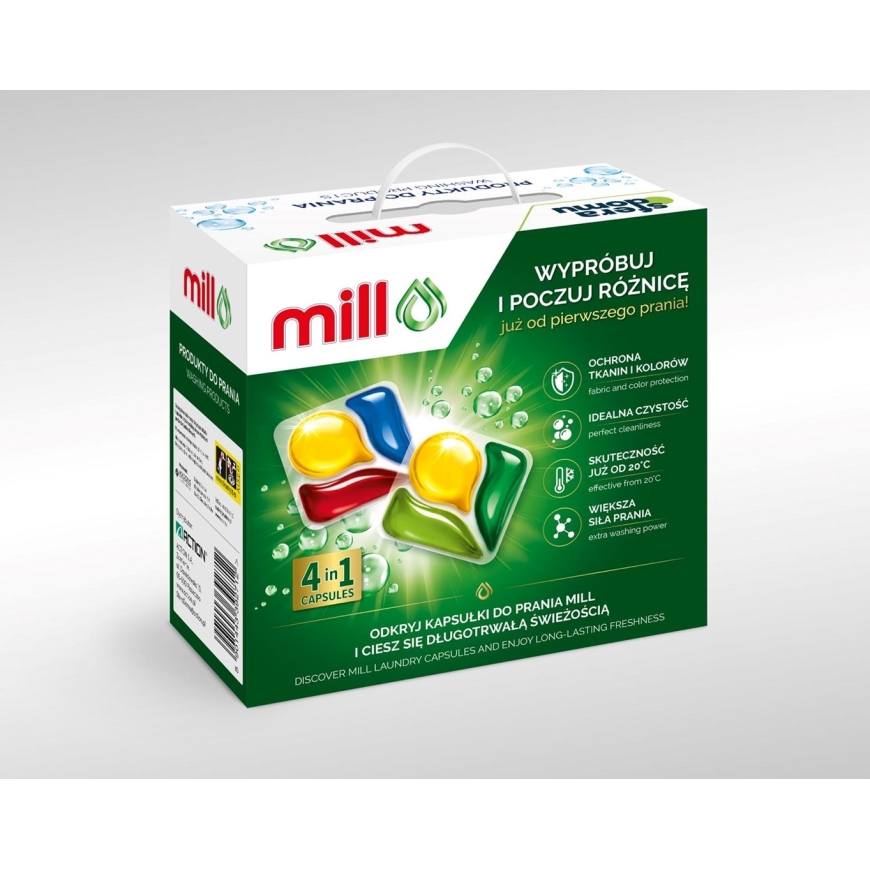 Millin pesukoneen hoitosarja. – 2