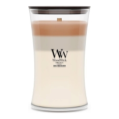 WoodWick Café Macchiato vaska svece cilindrā Kafija Balta, Brūna 1 gab.