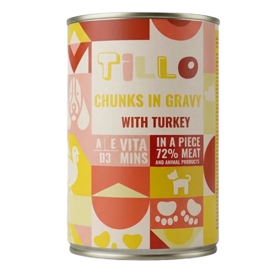 TILLO Türgi kastmes tükkide kaupa - niiske koeratoit - 415g