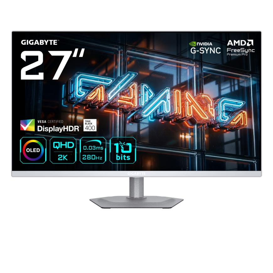 GIGABYTE MO27Q2A ICE OLED монитор для ПК 68,6 cm (27") 2560 x 1440 пикселей Quad HD QD-OLED Белый